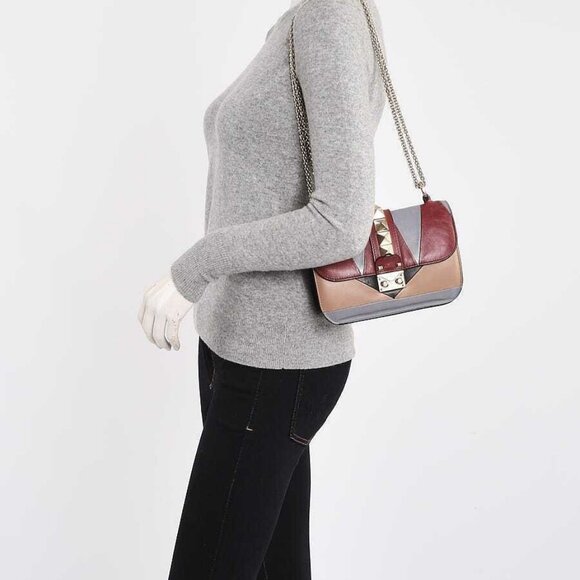 Valentino Multicolor Leather Rockstud Glam Lock Small Flap Bag - Picture 3 of 11